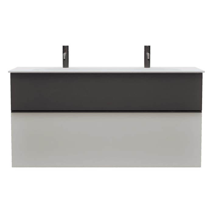 burgbad Fiumo 2.0 Mineralguss-Waschtisch mit Waschtischunterschrank 122 cm, mit Griff G0200