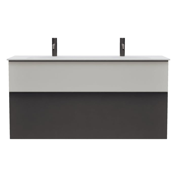 burgbad Fiumo 2.0 Mineralguss-Waschtisch mit Waschtischunterschrank 122 cm, mit Griff G0200