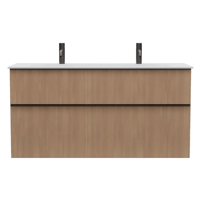 burgbad Fiumo 2.0 Mineralguss-Waschtisch mit Waschtischunterschrank 122 cm, mit Griff G0200