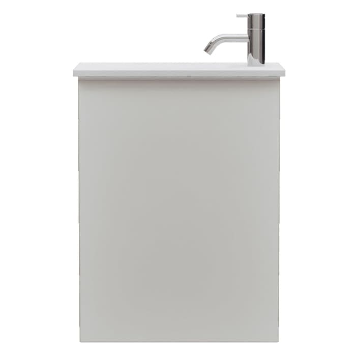 burgbad Fiumo 2.0 Mineralguss-Waschtisch mit Waschtischunterschrank 47 cm, mit Griff G0146