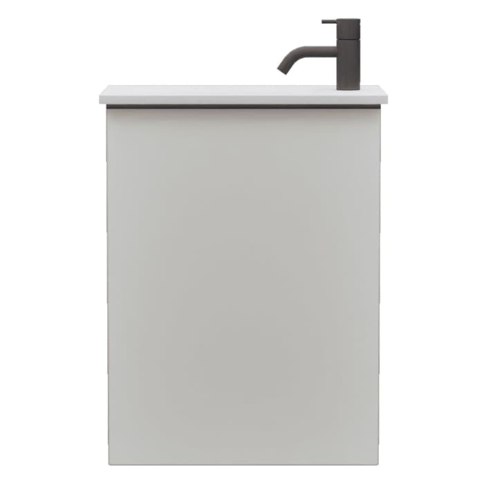 burgbad Fiumo 2.0 Mineralguss-Waschtisch mit Waschtischunterschrank 47 cm, mit Griff G0200