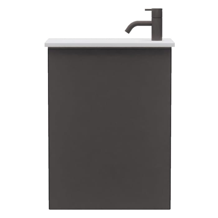 burgbad Fiumo 2.0 Mineralguss-Waschtisch mit Waschtischunterschrank 47 cm, mit Griff G0200