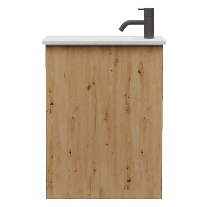 burgbad Fiumo 2.0 Mineralguss-Waschtisch mit Waschtischunterschrank 47 cm, mit Griff G0200