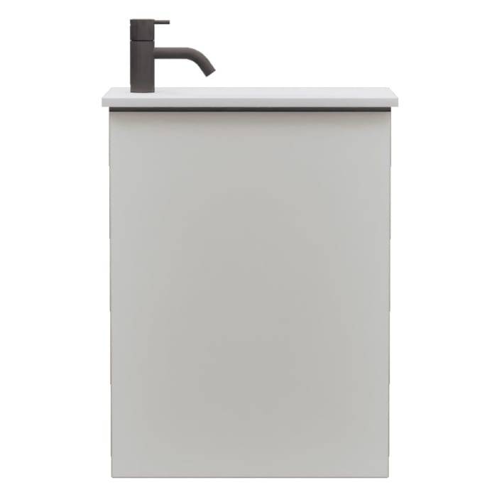 burgbad Fiumo 2.0 Mineralguss-Waschtisch mit Waschtischunterschrank 47 cm, mit Griff G0200