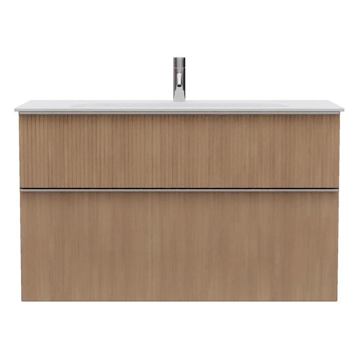 burgbad Fiumo 2.0 Mineralguss-Waschtisch mit Waschtischunterschrank 102 cm, mit Griff G0146