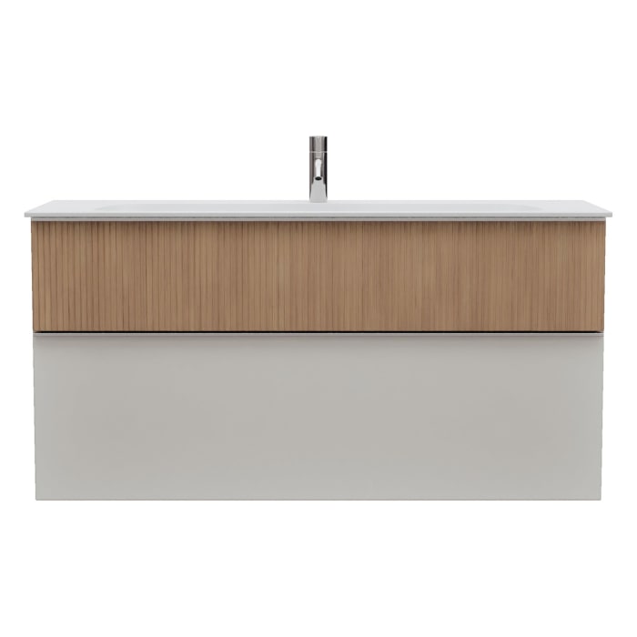 burgbad Fiumo 2.0 Mineralguss-Waschtisch mit Waschtischunterschrank 122 cm, mit Griff G0146