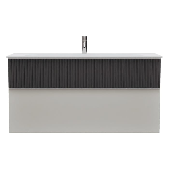 burgbad Fiumo 2.0 Mineralguss-Waschtisch mit Waschtischunterschrank 122 cm, mit Griff G0146