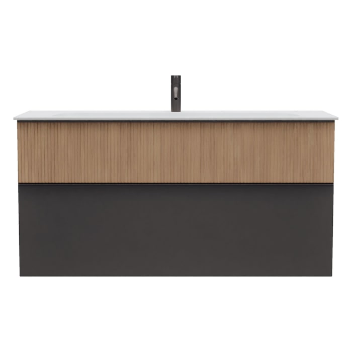 burgbad Fiumo 2.0 Mineralguss-Waschtisch mit Waschtischunterschrank 122 cm, mit Griff G0200