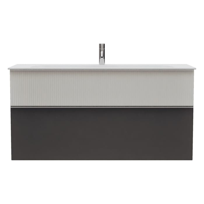 burgbad Fiumo 2.0 Mineralguss-Waschtisch mit Waschtischunterschrank 122 cm, mit Griff G0146