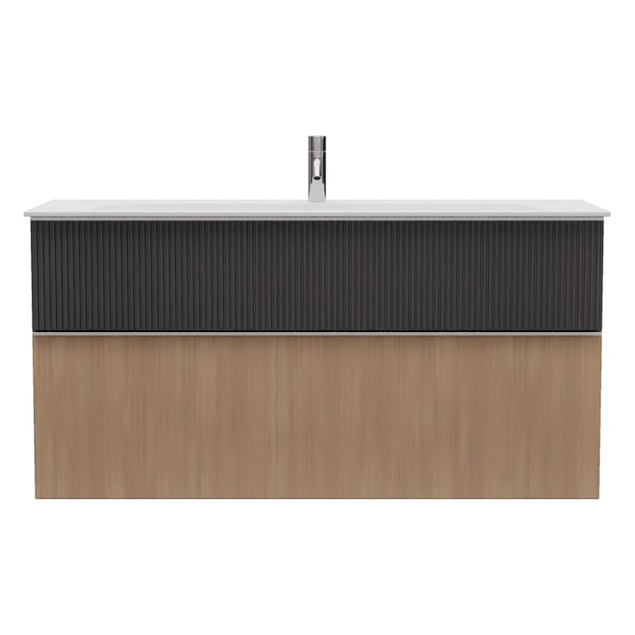 burgbad Fiumo 2.0 Mineralguss-Waschtisch mit Waschtischunterschrank 122 cm, mit Griff G0146