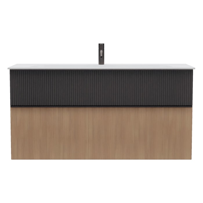 burgbad Fiumo 2.0 Mineralguss-Waschtisch mit Waschtischunterschrank 122 cm, mit Griff G0200