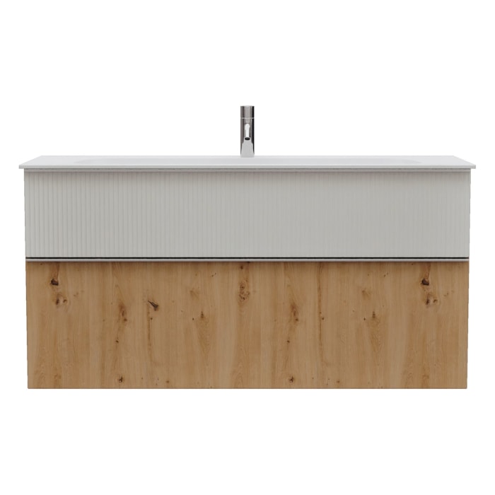 burgbad Fiumo 2.0 Mineralguss-Waschtisch mit Waschtischunterschrank 122 cm, mit Griff G0146