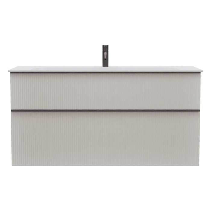 burgbad Fiumo 2.0 Mineralguss-Waschtisch mit Waschtischunterschrank 122 cm, mit Griff G0200
