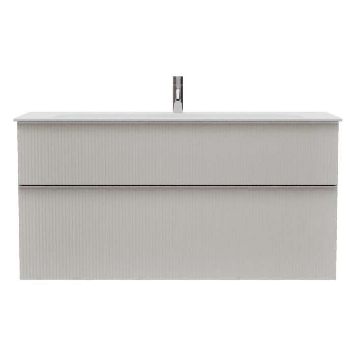 burgbad Fiumo 2.0 Mineralguss-Waschtisch mit Waschtischunterschrank 122 cm, mit Griff G0146