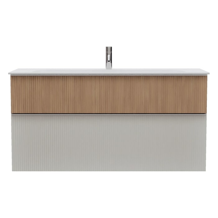 burgbad Fiumo 2.0 Mineralguss-Waschtisch mit Waschtischunterschrank 122 cm, mit Griff G0146