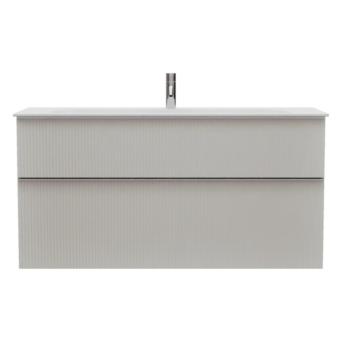 burgbad Fiumo 2.0 Mineralguss-Waschtisch mit Waschtischunterschrank 122 cm, mit Griff G0146