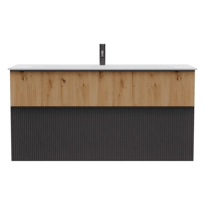 burgbad Fiumo 2.0 Mineralguss-Waschtisch mit Waschtischunterschrank 122 cm, mit Griff G0200