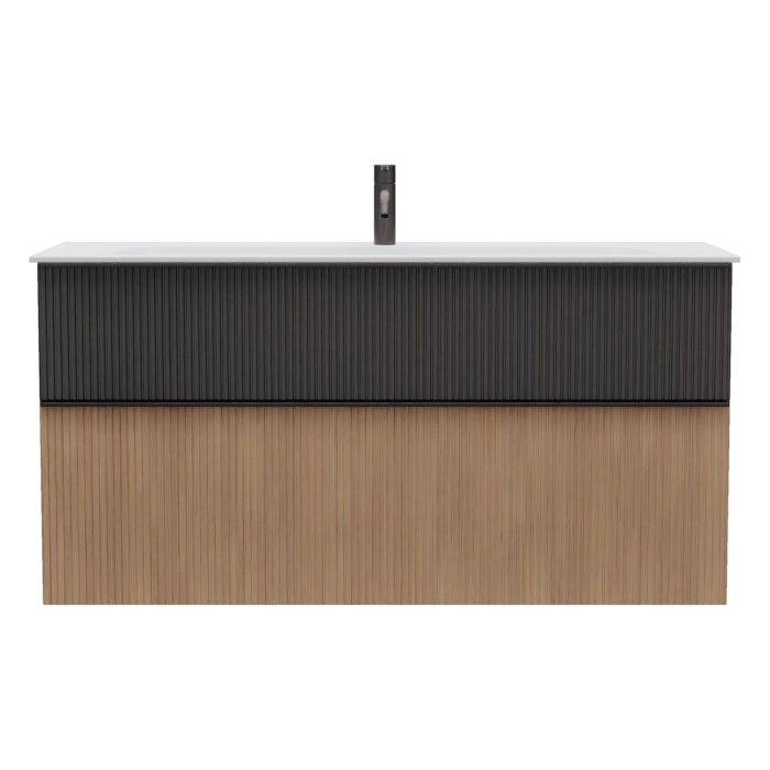 burgbad Fiumo 2.0 Mineralguss-Waschtisch mit Waschtischunterschrank 122 cm, mit Griff G0200