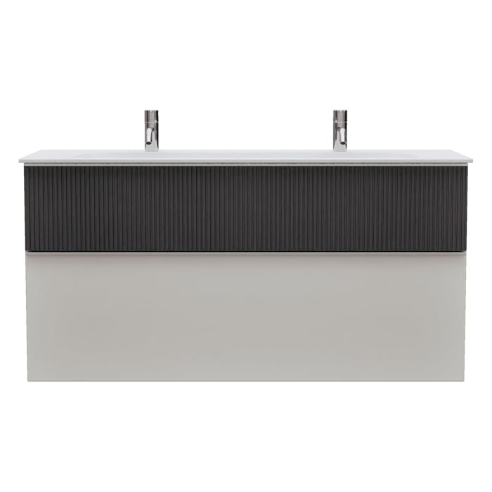 burgbad Fiumo 2.0 Mineralguss-Waschtisch mit Waschtischunterschrank 122 cm, mit Griff G0146