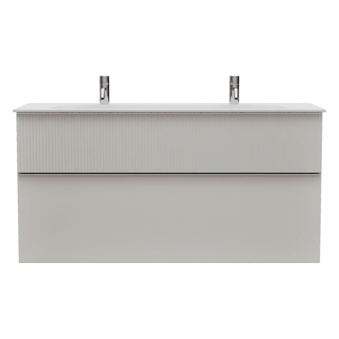 burgbad Fiumo 2.0 Mineralguss-Waschtisch mit Waschtischunterschrank 122 cm, mit Griff G0146