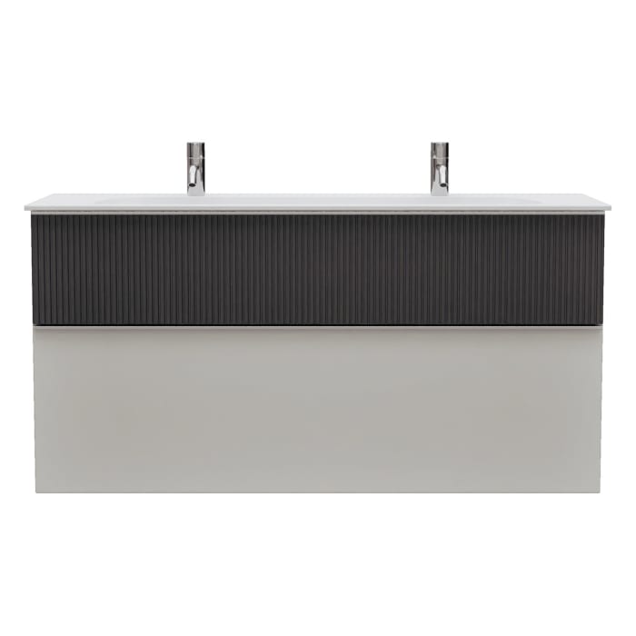 burgbad Fiumo 2.0 Mineralguss-Waschtisch mit Waschtischunterschrank 122 cm, mit Griff G0146