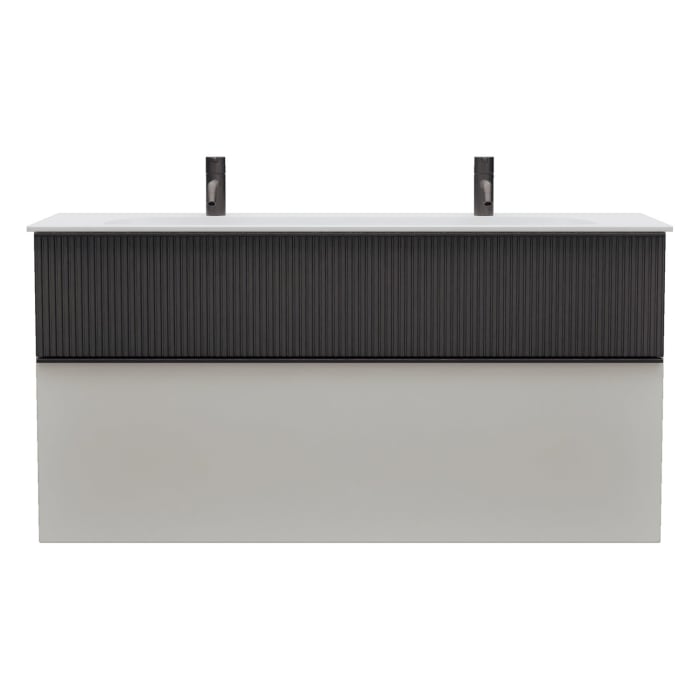 burgbad Fiumo 2.0 Mineralguss-Waschtisch mit Waschtischunterschrank 122 cm, mit Griff G0200