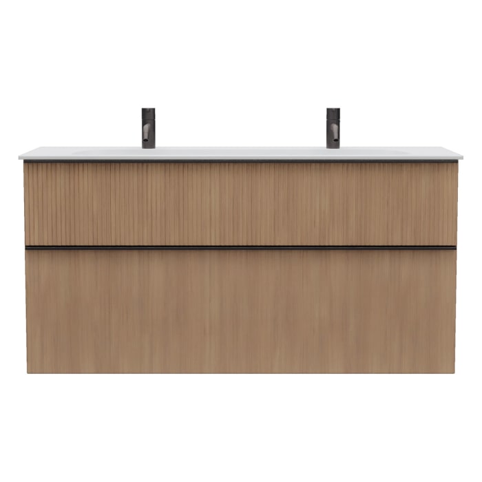 burgbad Fiumo 2.0 Mineralguss-Waschtisch mit Waschtischunterschrank 122 cm, mit Griff G0200