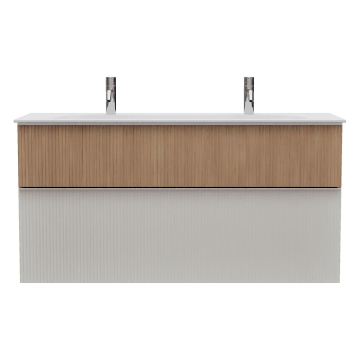 burgbad Fiumo 2.0 Mineralguss-Waschtisch mit Waschtischunterschrank 122 cm, mit Griff G0146