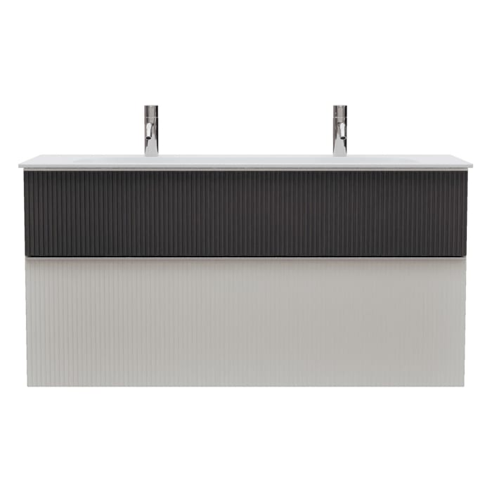 burgbad Fiumo 2.0 Mineralguss-Waschtisch mit Waschtischunterschrank 122 cm, mit Griff G0146