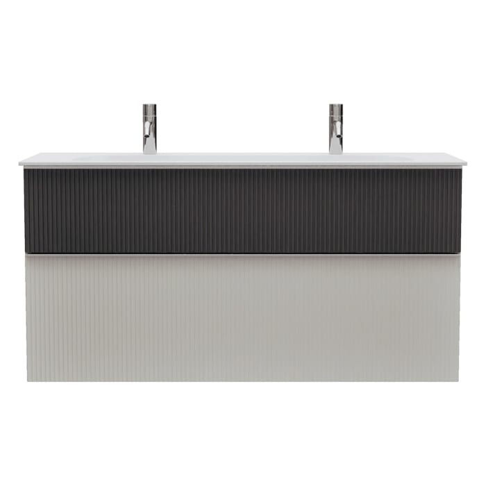 burgbad Fiumo 2.0 Mineralguss-Waschtisch mit Waschtischunterschrank 122 cm, mit Griff G0146