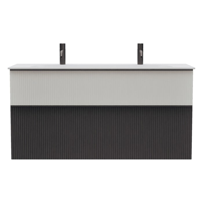 burgbad Fiumo 2.0 Mineralguss-Waschtisch mit Waschtischunterschrank 122 cm, mit Griff G0200