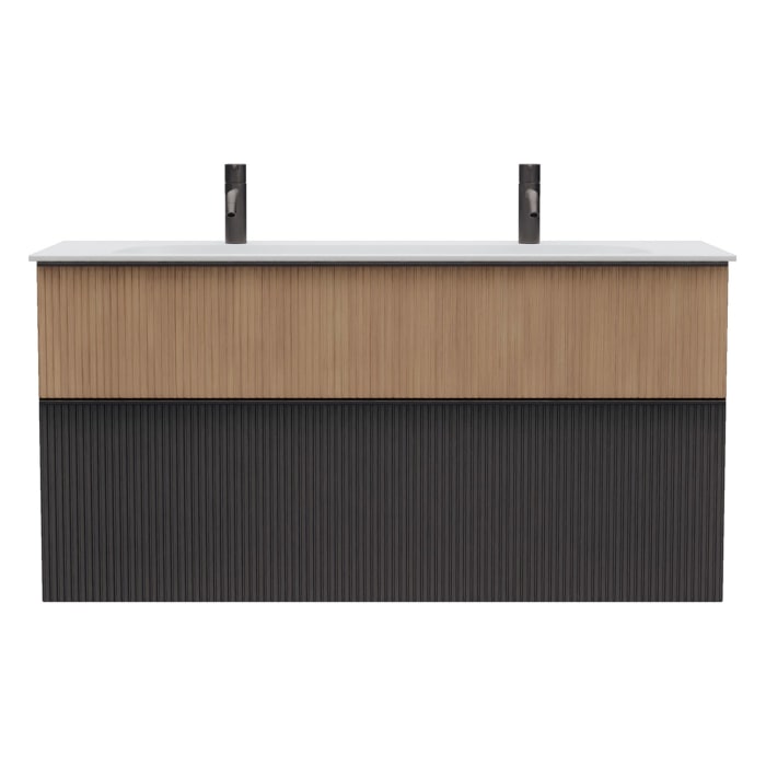 burgbad Fiumo 2.0 Mineralguss-Waschtisch mit Waschtischunterschrank 122 cm, mit Griff G0200
