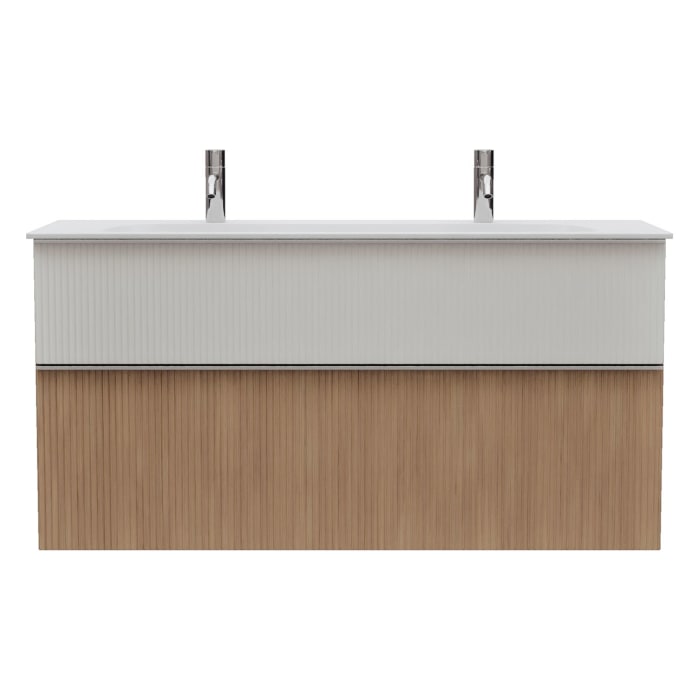 burgbad Fiumo 2.0 Mineralguss-Waschtisch mit Waschtischunterschrank 122 cm, mit Griff G0146