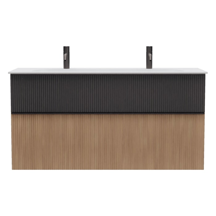 burgbad Fiumo 2.0 Mineralguss-Waschtisch mit Waschtischunterschrank 122 cm, mit Griff G0200