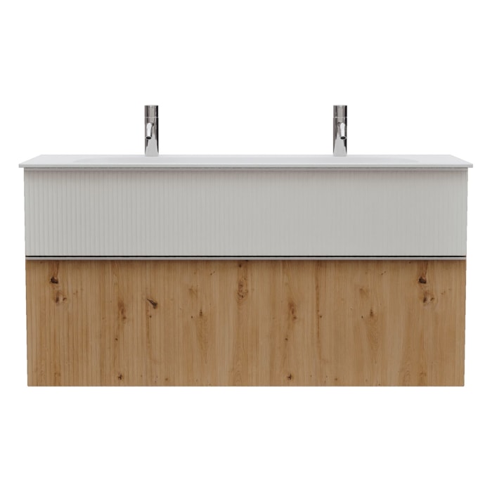 burgbad Fiumo 2.0 Mineralguss-Waschtisch mit Waschtischunterschrank 122 cm, mit Griff G0146