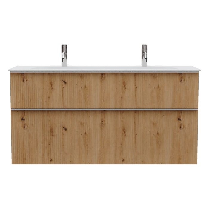 burgbad Fiumo 2.0 Mineralguss-Waschtisch mit Waschtischunterschrank 122 cm, mit Griff G0146