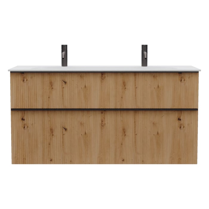burgbad Fiumo 2.0 Mineralguss-Waschtisch mit Waschtischunterschrank 122 cm, mit Griff G0200
