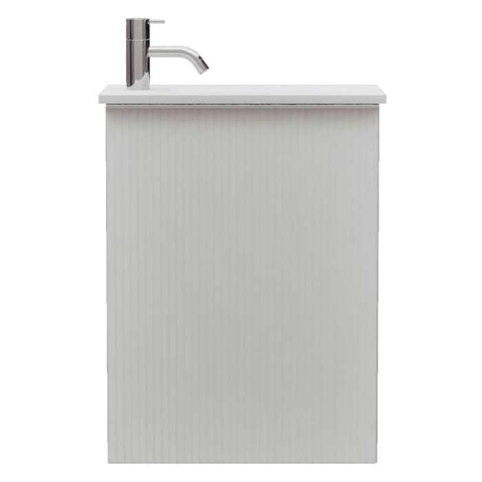 burgbad Fiumo 2.0 Mineralguss-Waschtisch mit Waschtischunterschrank 47 cm, mit Griff G0146