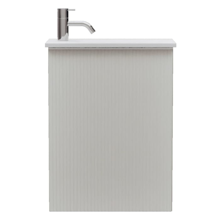 burgbad Fiumo 2.0 Mineralguss-Waschtisch mit Waschtischunterschrank 47 cm, mit Griff G0146