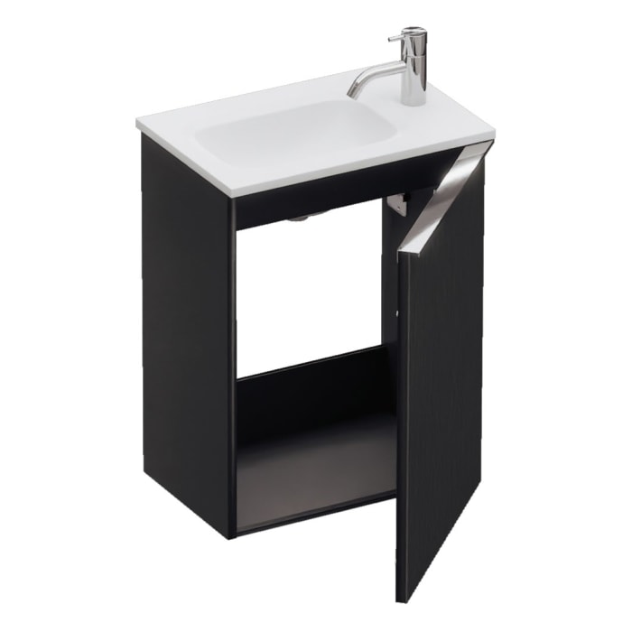 burgbad Fiumo 2.0 Mineralguss-Waschtisch mit Waschtischunterschrank 47 cm, mit Griff G0146