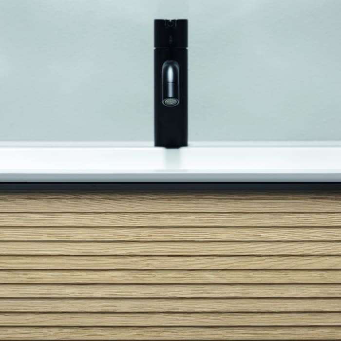 burgbad Fiumo Badmöbel-Set 102 cm mit Waschtisch und Unterschrank  mit Griff G0200 sowie mit Spiegelschrank