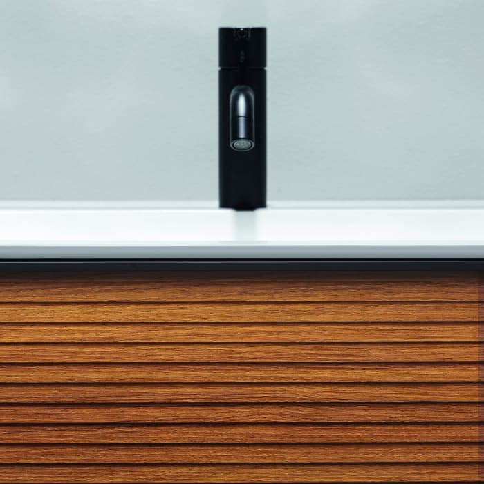 burgbad Fiumo Badmöbel-Set 62 cm mit Waschtisch und Unterschrank  mit Griff G0200 sowie mit Spiegelschrank mit Türanschlag rechts