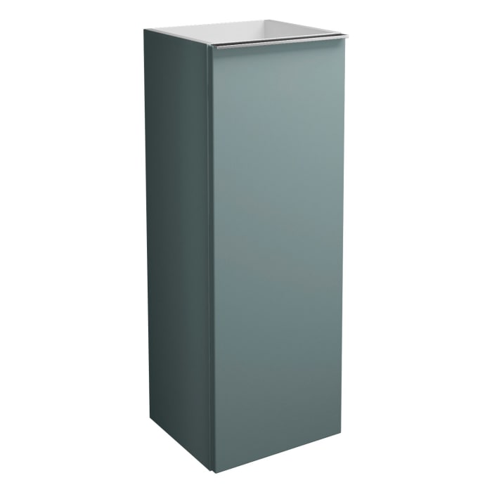 burgbad Fiumo Halbhoher Schrank 35 x 32 x 96 cm, 1 Tür, Anschlag rechts, mit Griff G0146, mit Einlegebox weiß