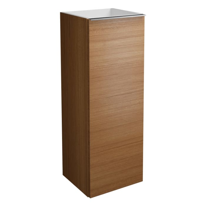burgbad Fiumo Halbhoher Schrank 35 x 32 x 96 cm, 1 Tür, Anschlag rechts, mit Griff G0146, mit Einlegebox weiß