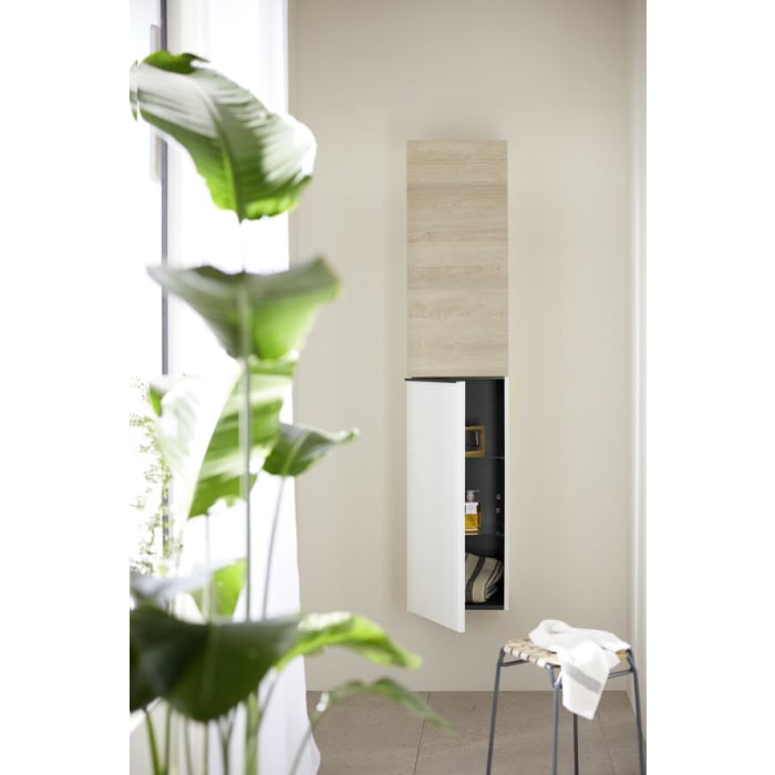 burgbad Fiumo Hochschrank 35 x 32 x 160 cm, 2 Türen, Anschlag links, mit Griff G0146