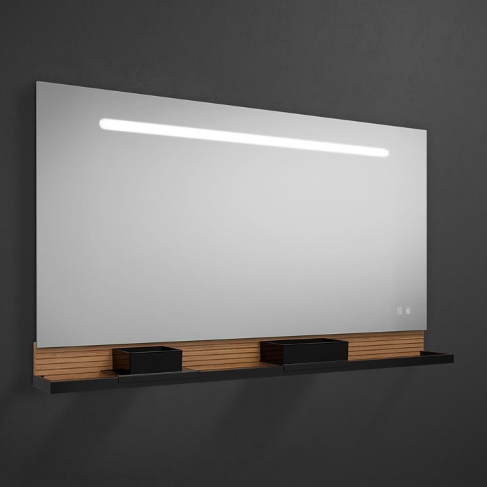burgbad Fiumo Leuchtspiegel mit horizontaler LED-Beleuchtung 140 x 81,7 cm