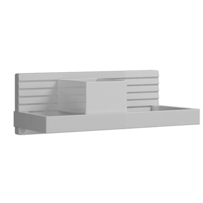 burgbad Fiumo Wandboard mit Metallreling 45 cm, Reling und Box in weiß