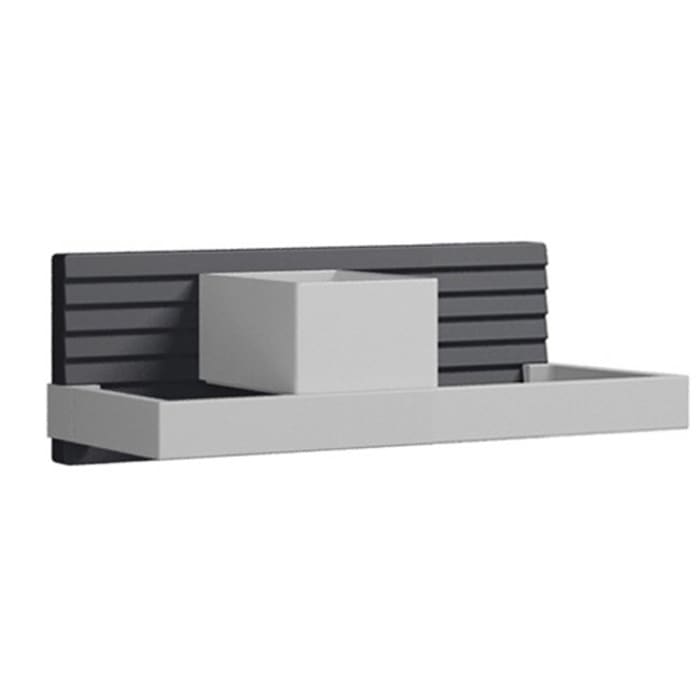 burgbad Fiumo Wandboard mit Metallreling 45 cm, Reling und Box in weiß