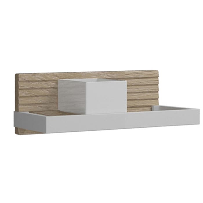 burgbad Fiumo Wandboard mit Metallreling 45 cm, Reling und Box in weiß