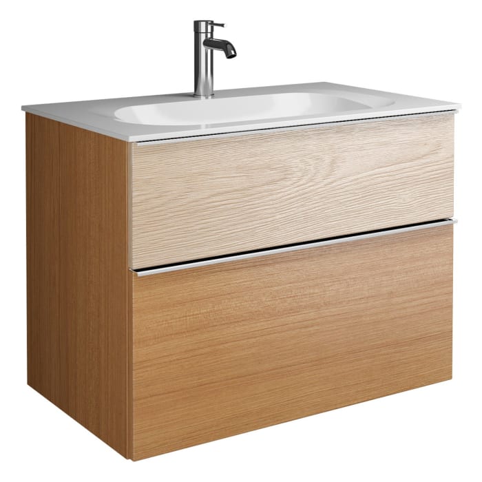 burgbad Fiumo Mineralguss-Waschtisch mit Unterschrank 82 cm, mit Griff G0146